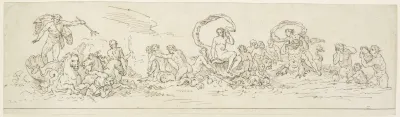 Triumphzug Des Neptun Mit Meeresgottern Und Nereiden Auf Delphinen