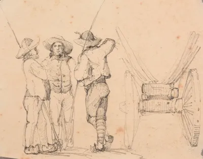 Trois Bouviers Et Un Chariot