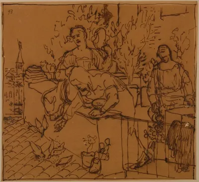 Trois Femmes Sur Une Terrasse