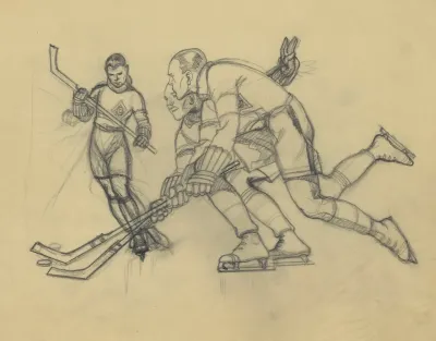 Trois Joueurs De Hockey