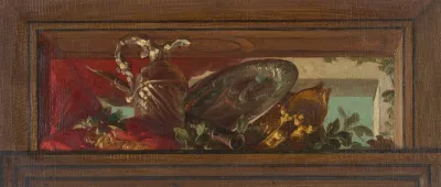 Trompe Loeil Design Of Ewer And Clarinet