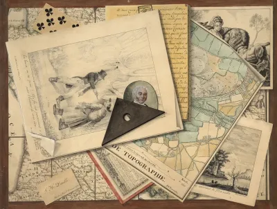 Trompe Loeil Of A Set Square Etchings And Maps