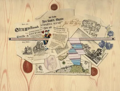 Trompe Loeil Of An Etching Prints And A Map