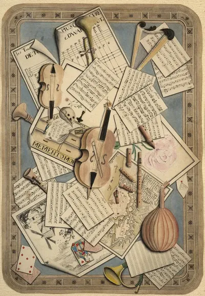 Trompe Loeil Of Music Instruments And Scores