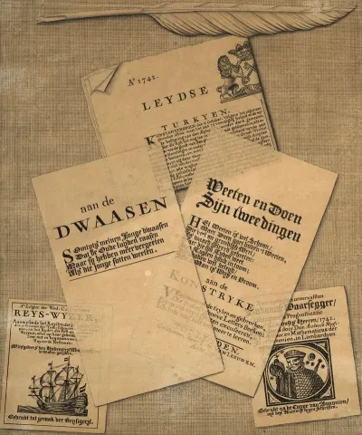 Trompe Loeil Of Prints And Of A Quill