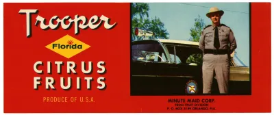 Trooper Florida Citrus Fruit Label
