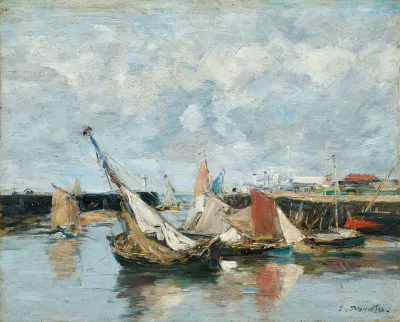 Trouville Barques A Maree Basse