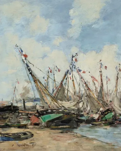 Trouville Le Port Voiliers Echoues