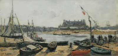 Trouville Vue Du Port Prise De Lembarcadere
