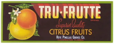 Tru Frutte Brand Citrus Fruit Label