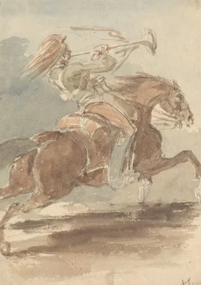 Trumpeter On Galloping Horse