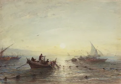 Tuna Fishing At Sunrise Off The Coast Near Marseilles