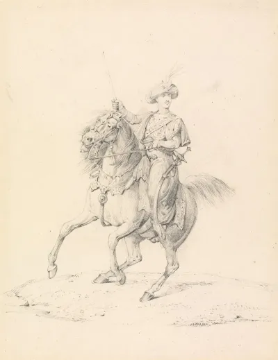 Turbaned Cavalryman On A Horse