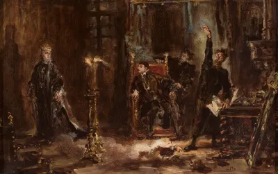 Twardowski Conjuring The Spirit Of Barbara For Sigismund Augustus Sketch