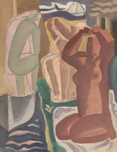 Twee Badende Vrouwen En Een Rugfiguur 2