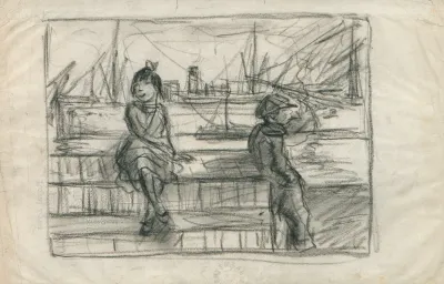 Twee Kinderen Aan De Kaai