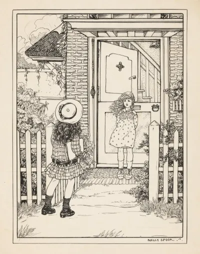 Twee Meisjes Bij Een Voordeur 3