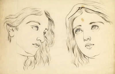 Twee Studies Van Meisjesgezichten