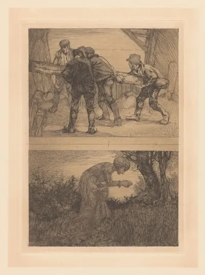 Twee Voorstellingen Met Menselijke Figuren