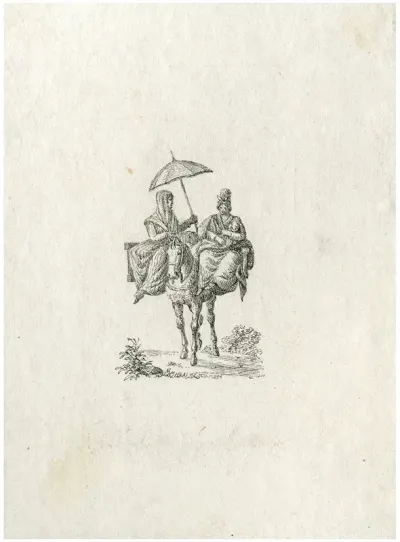 Twee Vrouwen En Een Kind Op Een Paard