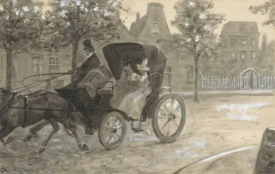 Twee Vrouwen In Een Paardenkoets