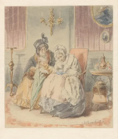 Twee Zittende Vrouwen In Een Interieur