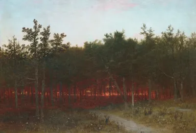 Twilight In The Cedars At Darien Connecticut