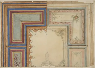 Two Alternative Designs For The Painted Decoration Of A Ceiling