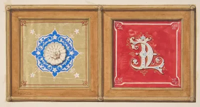 Two Alternative Designs For The Painted Decoration Of A Panel One With The Intertwined Initials Cl
