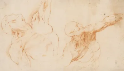 Two Anatomical Studies Ecorches Flayed Torso Of A His Left Arm Raised
