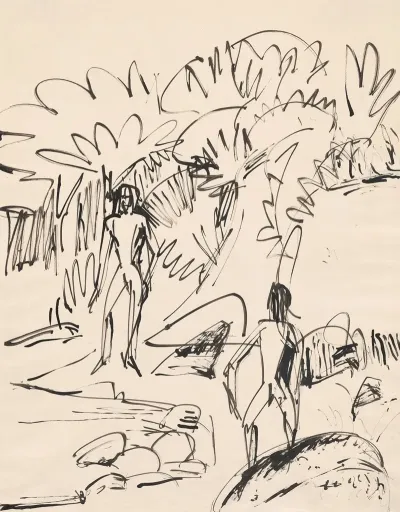 Two Bathers At Fehmarnkuste