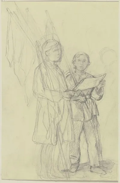 Two Boys With Flags