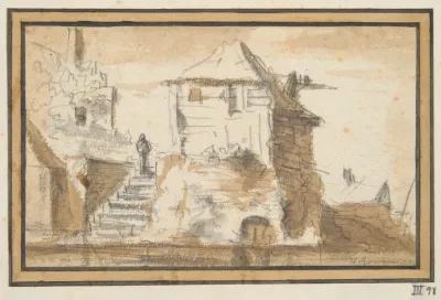 Two Buildings With A Stairway