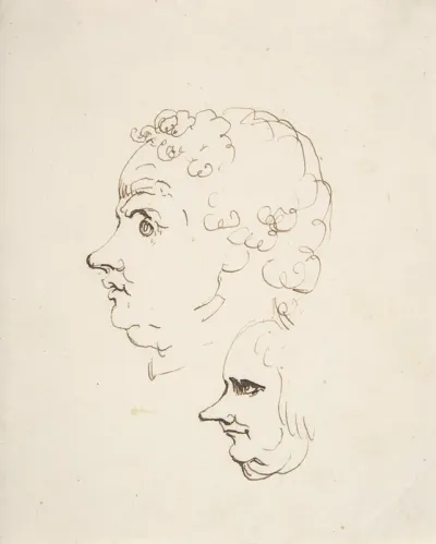 Two Caricature Heads Of Men