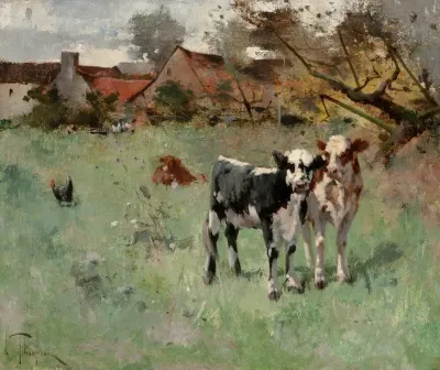 Two Cows In A Pasture