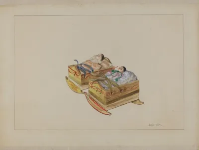 Two Cradles With Dolls