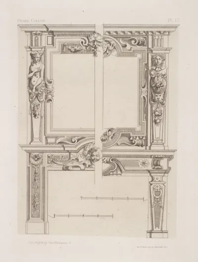 Two Designs For Chimney Pieces Of Same Dimensions But Varied Decoration
