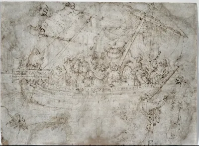 Two Drawings Of Ships