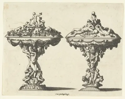 Two Drinking Bowls With Lids