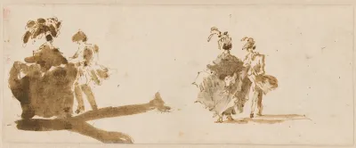 Two Elegant Couples Verso