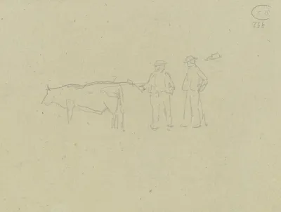 Two Farmers With A Cow