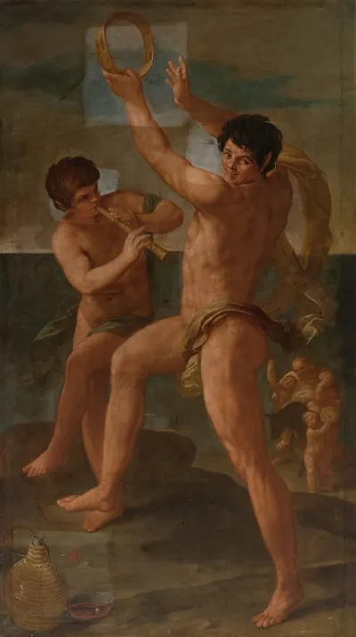 Two Fauns In A Bacchic Dance