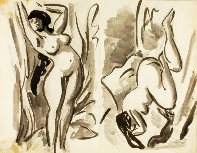 Two Female Nudes Reclining