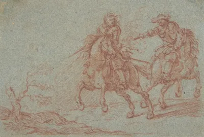 Two Fighting Horsemen