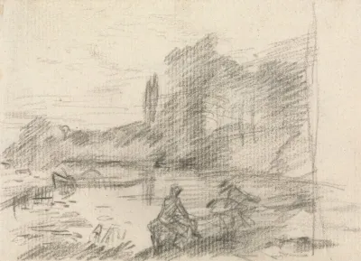 Two Figures By A River