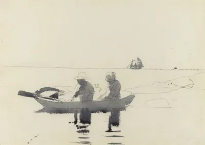 Two Figures In A Rowboat