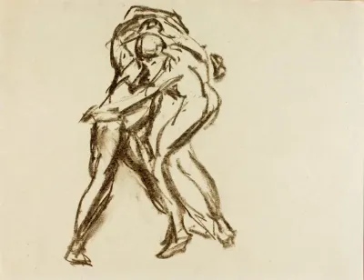 Two Figures In Action