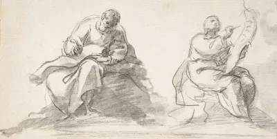 Two Figures Of Evangelists Writing