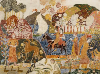 Two Figures On A Mule