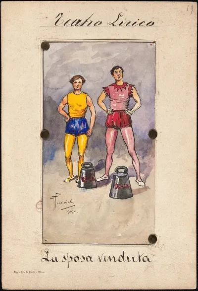 Two Figures Stand With Heavy Weights